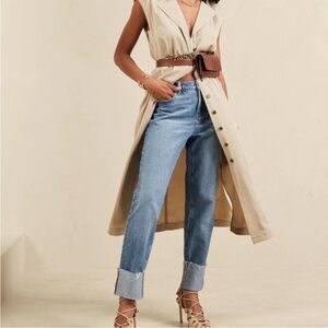 SOLD OUT NWT Banana Republic Slouch Jeans Mid Rise Raw Cuff Hem Size 4 Petite